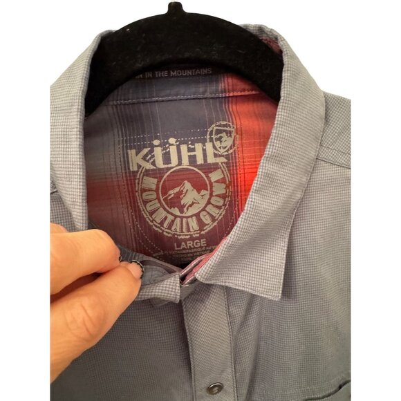 Kuhl men's button down short sleeve gray top size Large - Picture 2 of 4